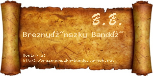 Breznyánszky Bandó névjegykártya